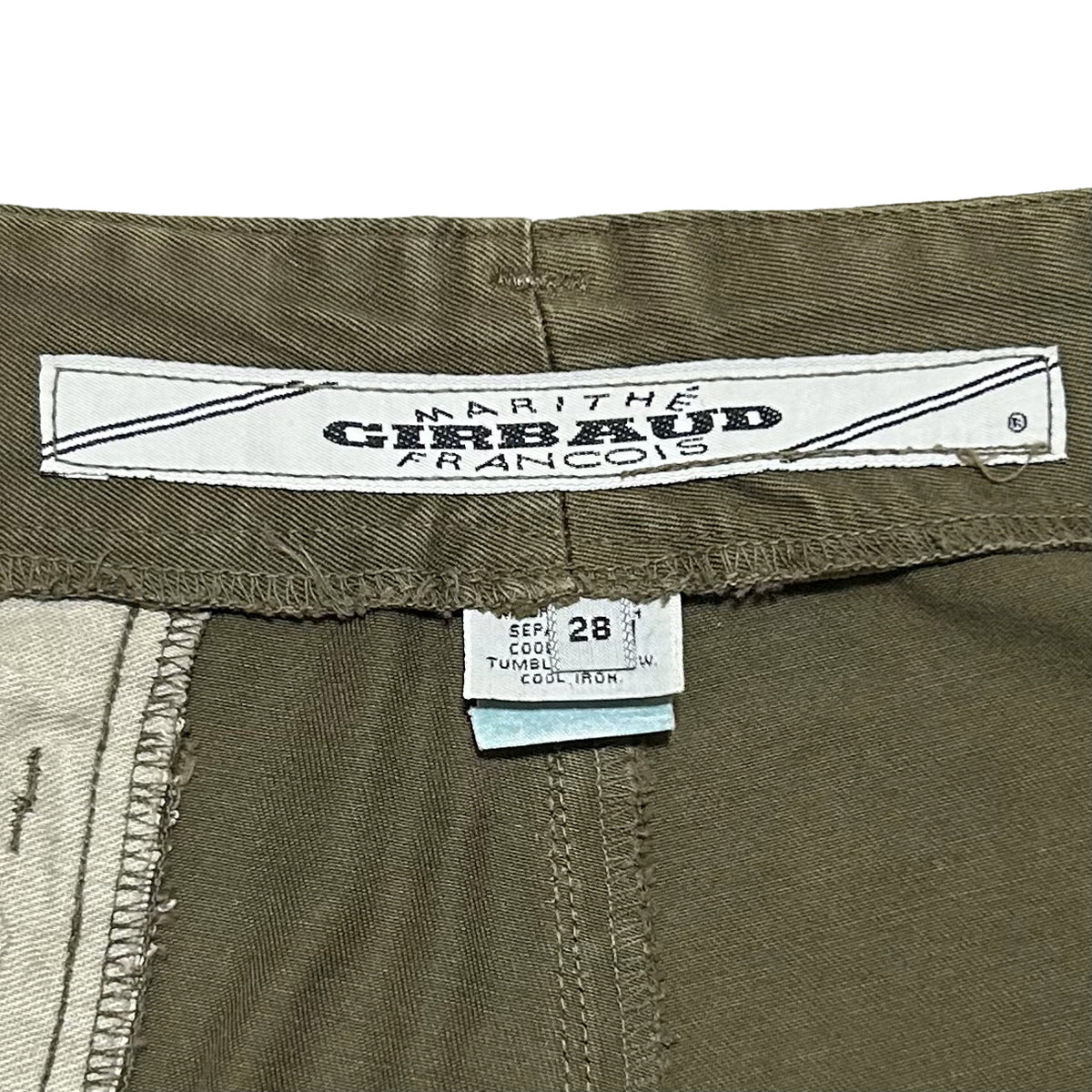 MARITHE FRANCOIS GIRBAUD 80s Pleated Shorts Olive Size 28