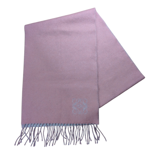 LOEWE Anagram Bicolor Fringe Muffler Pink Gray