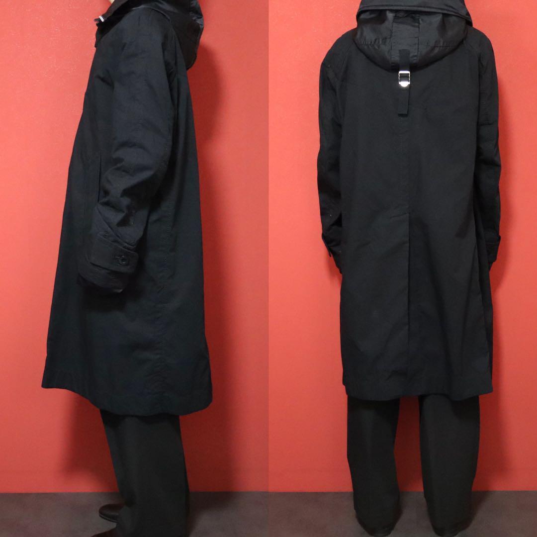 Sacai 21SS Hooded Mixed Button Panelled Oxford Coat Size 3