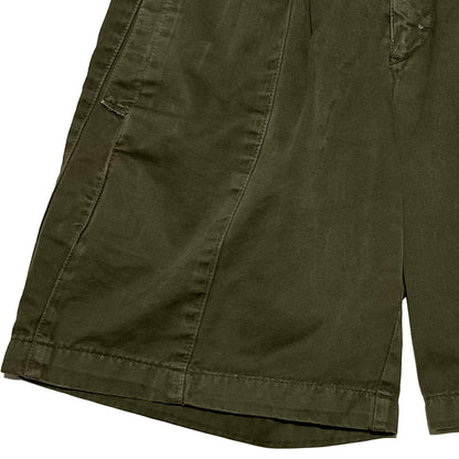 MARITHE FRANCOIS GIRBAUD 80s Pleated Shorts Olive Size 28