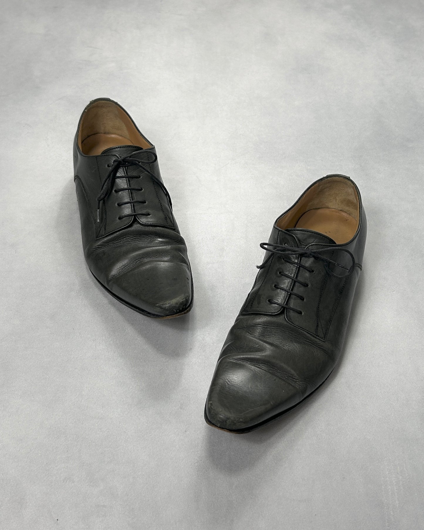 Dolce & Gabbana Plain Toe Leather Derby Shoes Black Size 13