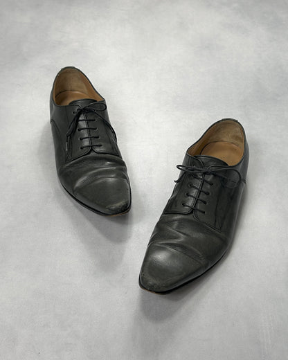 Dolce & Gabbana Plain Toe Leather Derby Shoes Black Size 13