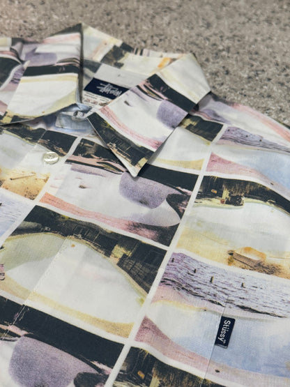 STUSSY Skate Pool All Over Print Shirt Size L