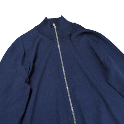 Prada Navy Virgin Wool Zip Up Drivers Knit Size 48