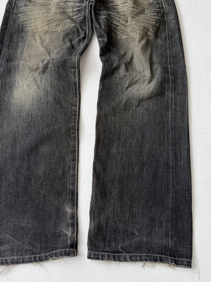 Neighborhood Damaged Black Jeans Size M