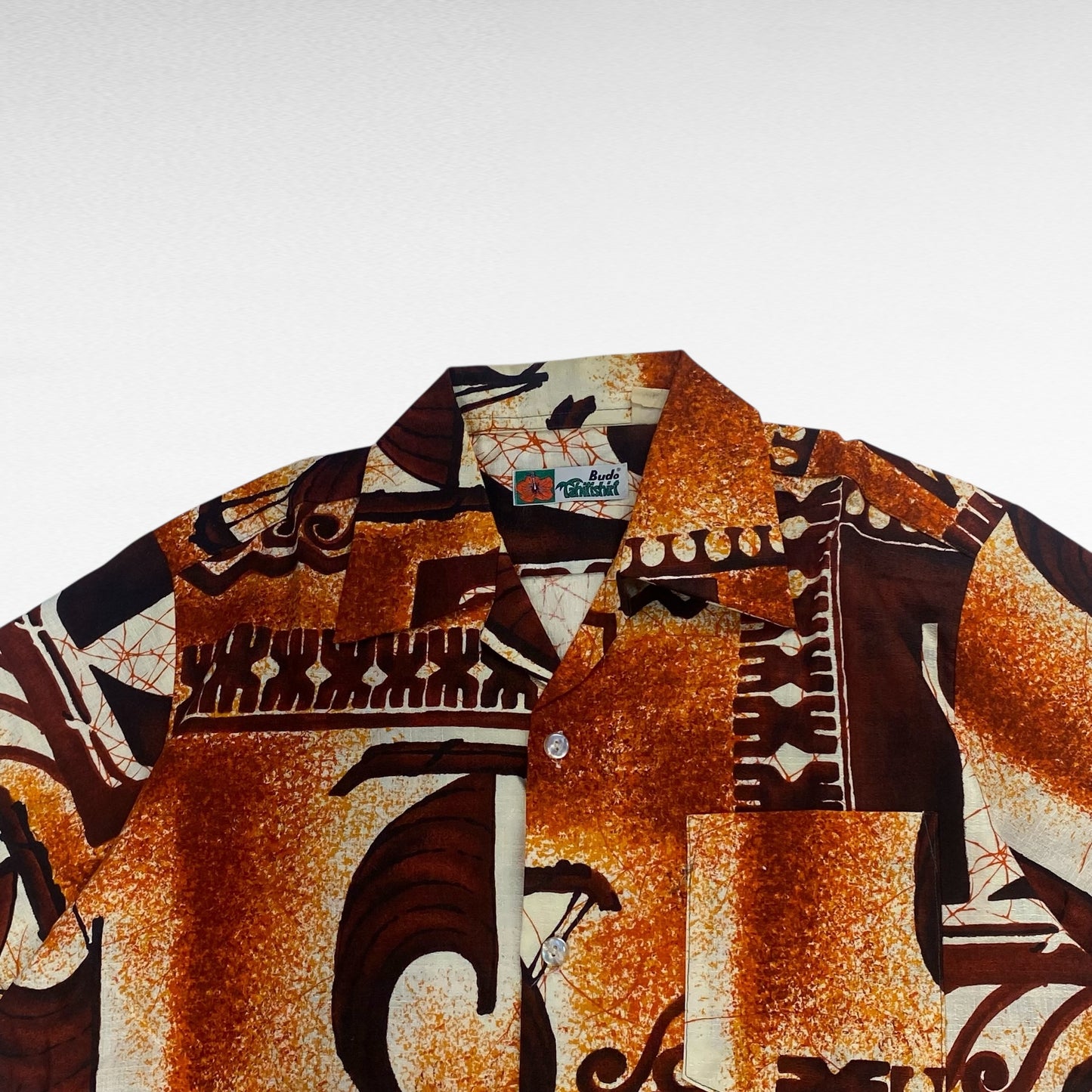 Budo Tahitishirt 70s Open Collar Shirt Size L