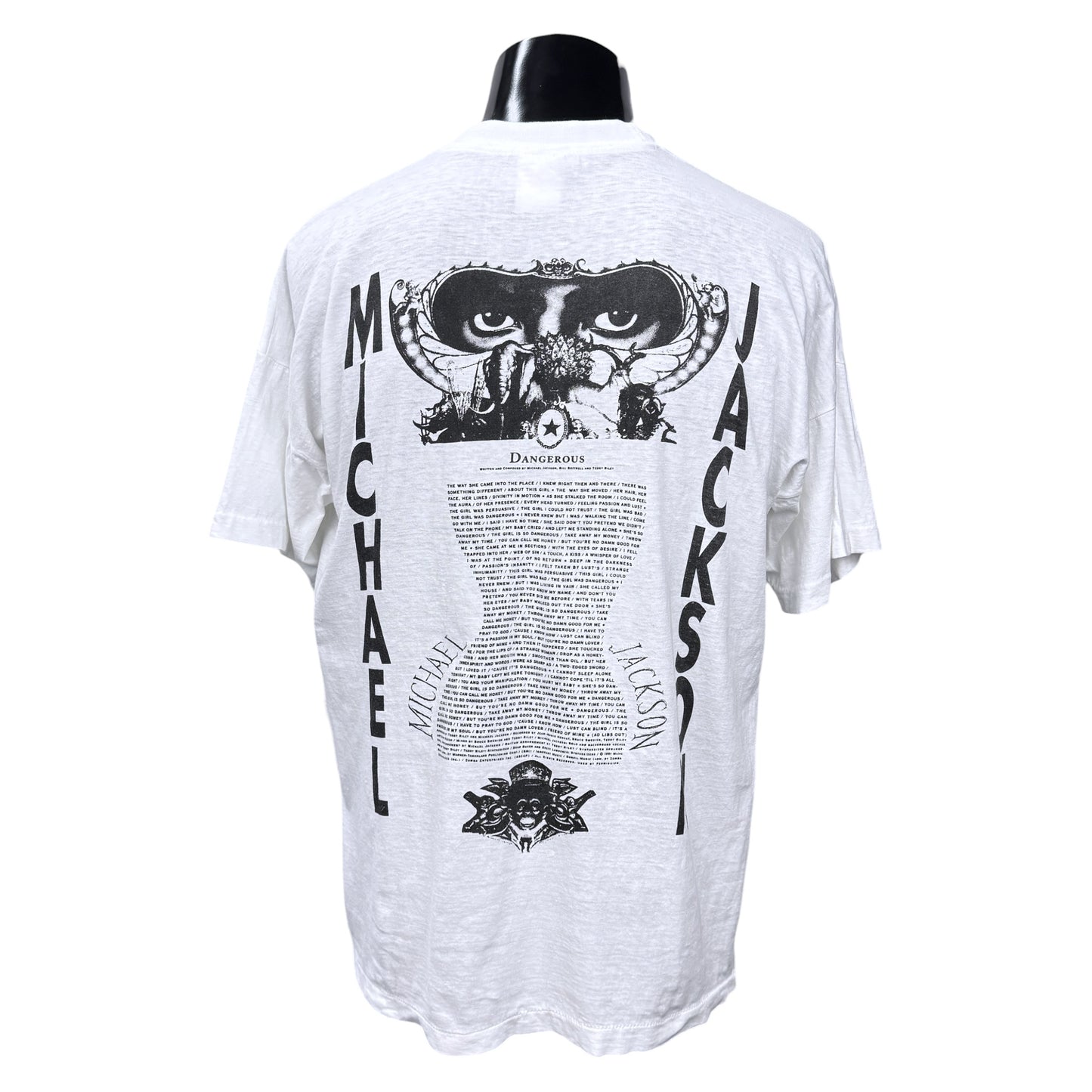 MICHAEL JACKSON 90s Dangerous Album Mark Art T-Shirt Size L