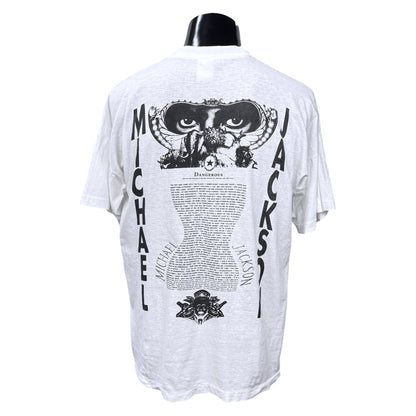 MICHAEL JACKSON 90s Dangerous Album Mark Art T-Shirt Size L