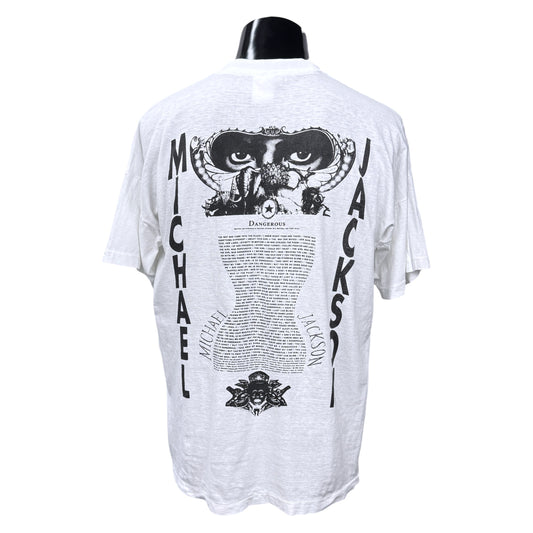 MICHAEL JACKSON 90s Dangerous Album Mark Art T-Shirt Size L