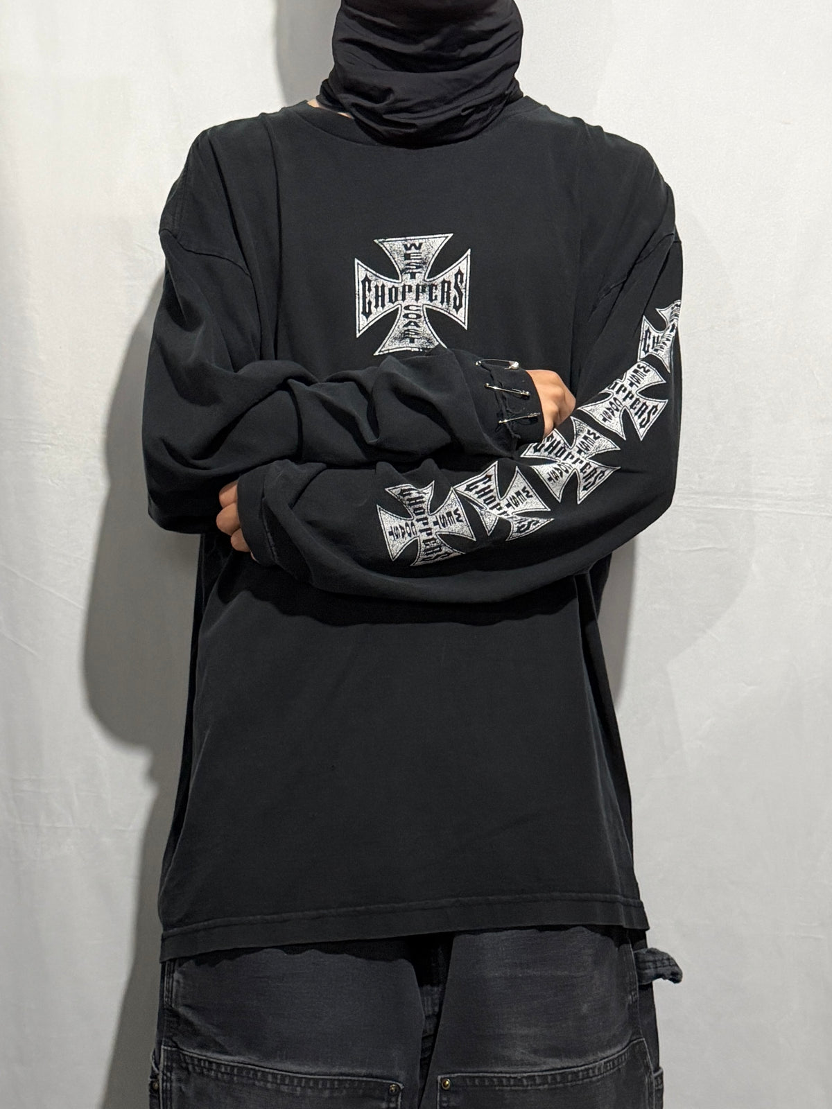 Vintage west coast choppers 90s Faded Cross Design Long Sleeve Tee