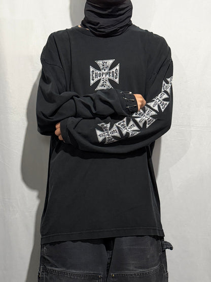 Vintage west coast choppers 90s Faded Cross Design Long Sleeve Tee