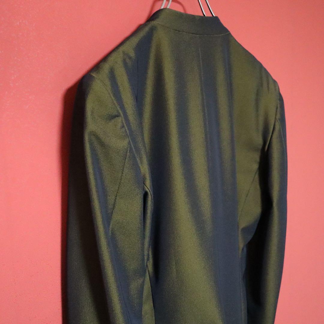 ISSEY MIYAKE 98SS Khaki Glossy Mao Collar Jacket Size M