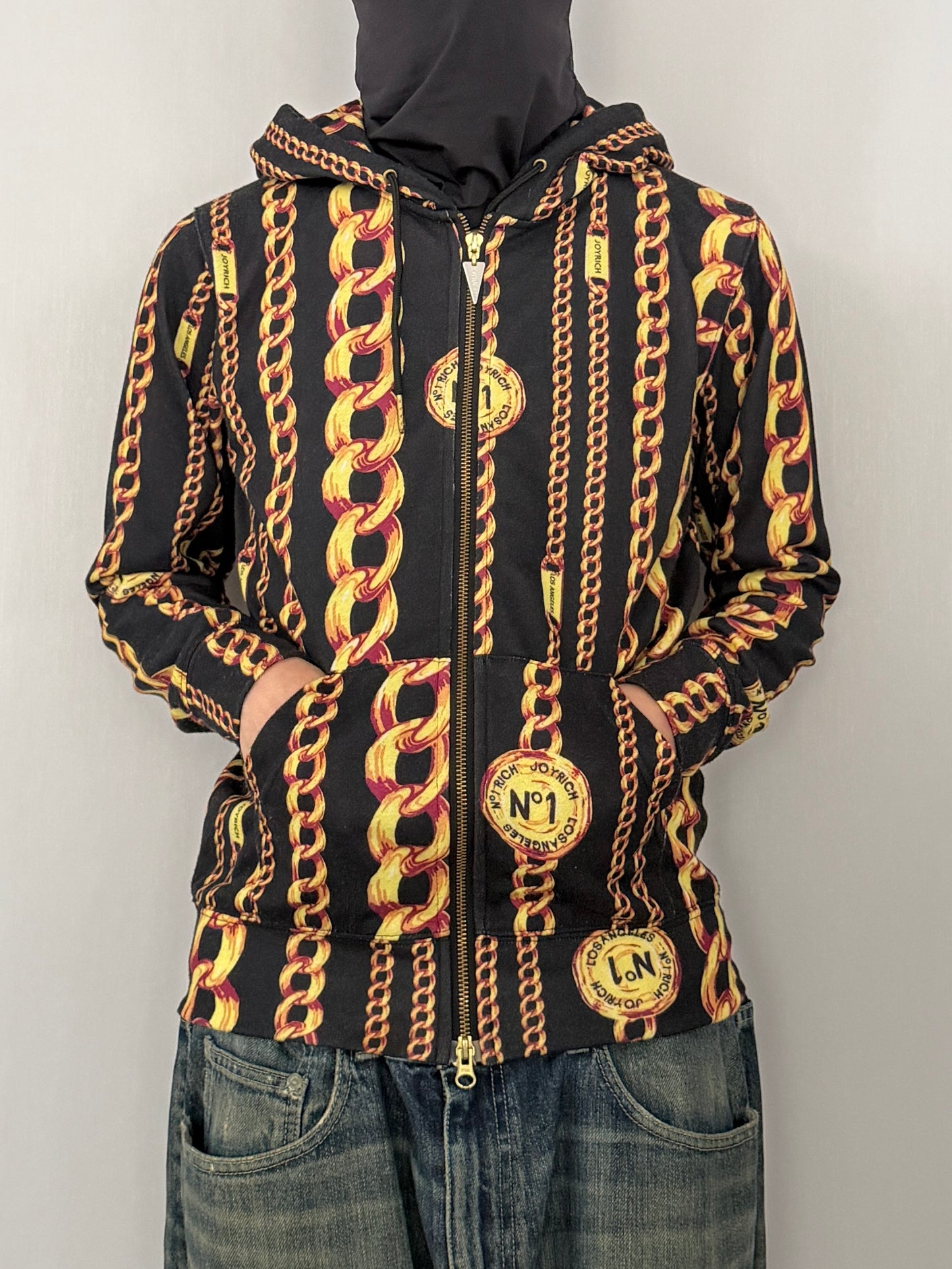 Joyrich Multi Graphic Double Zip Hoodie Polyester Size S