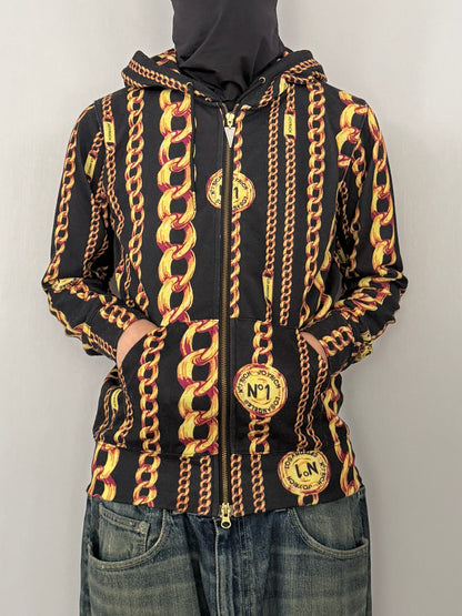 Joyrich Multi Graphic Double Zip Hoodie Polyester Size S