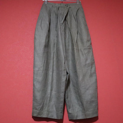 ISSEY MIYAKE 70s Asymmetric Linen Wrap Wide Pants Size 9