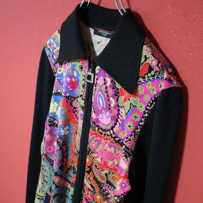 Vintage LEONARD Silk Blend Paisley Panel Knit Jacket Size M