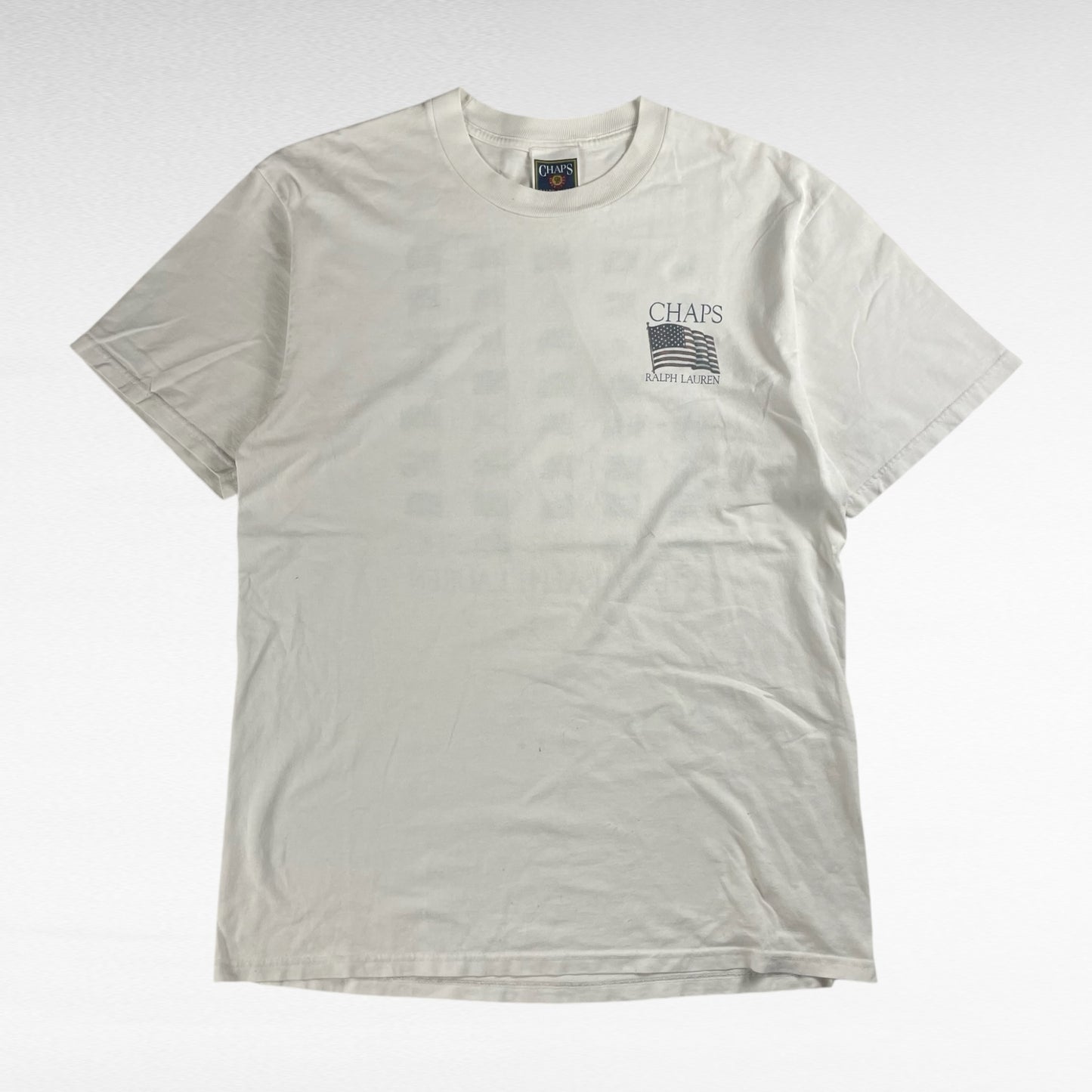 Chaps Ralph Lauren Short Sleeve T-Shirt White Size L