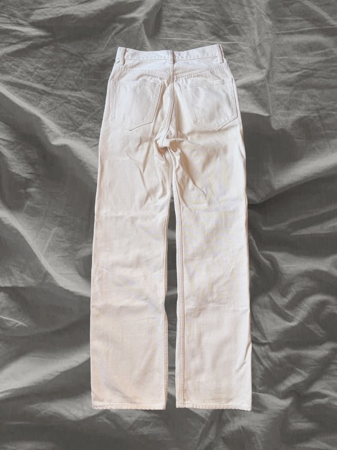 AURALEE SS20 Hard Twist Coated Denim Jeans White Size 25