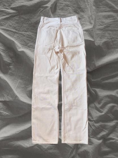 AURALEE SS20 Hard Twist Coated Denim Jeans White Size 25