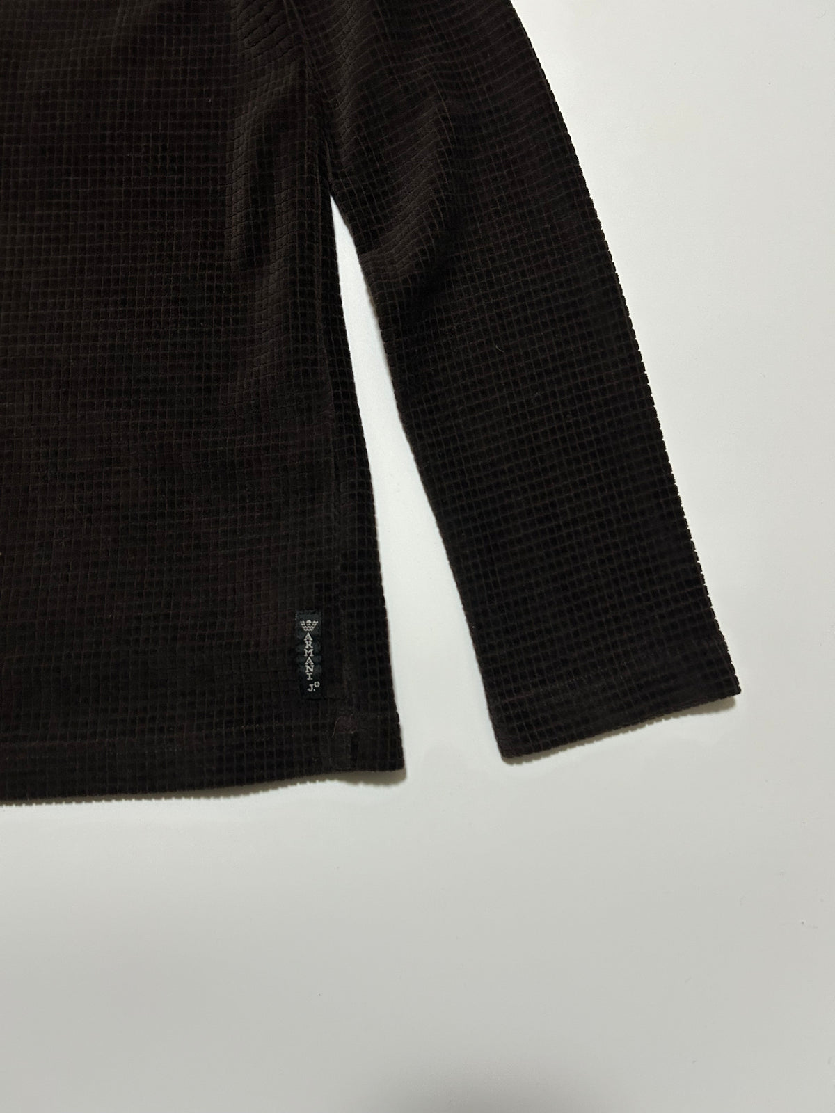 ARMANI JEANS 1990s Thermal Long Sleeve Top Dark Brown Size 42