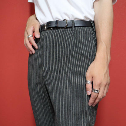 Yohji Yamamoto Stripe 3D Design Cropped Slacks Size FREE