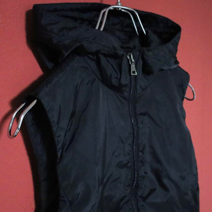 Prada Nylon Hooded Half-Zip Vest with Back Hole Size 44