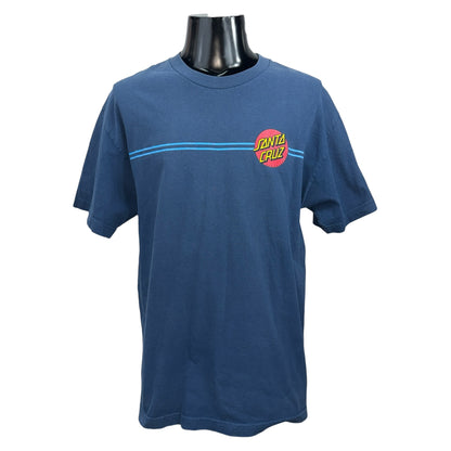SANTA CRUZ 00s "SCREAMING DOT" Vintage Fade Blue Size LXL