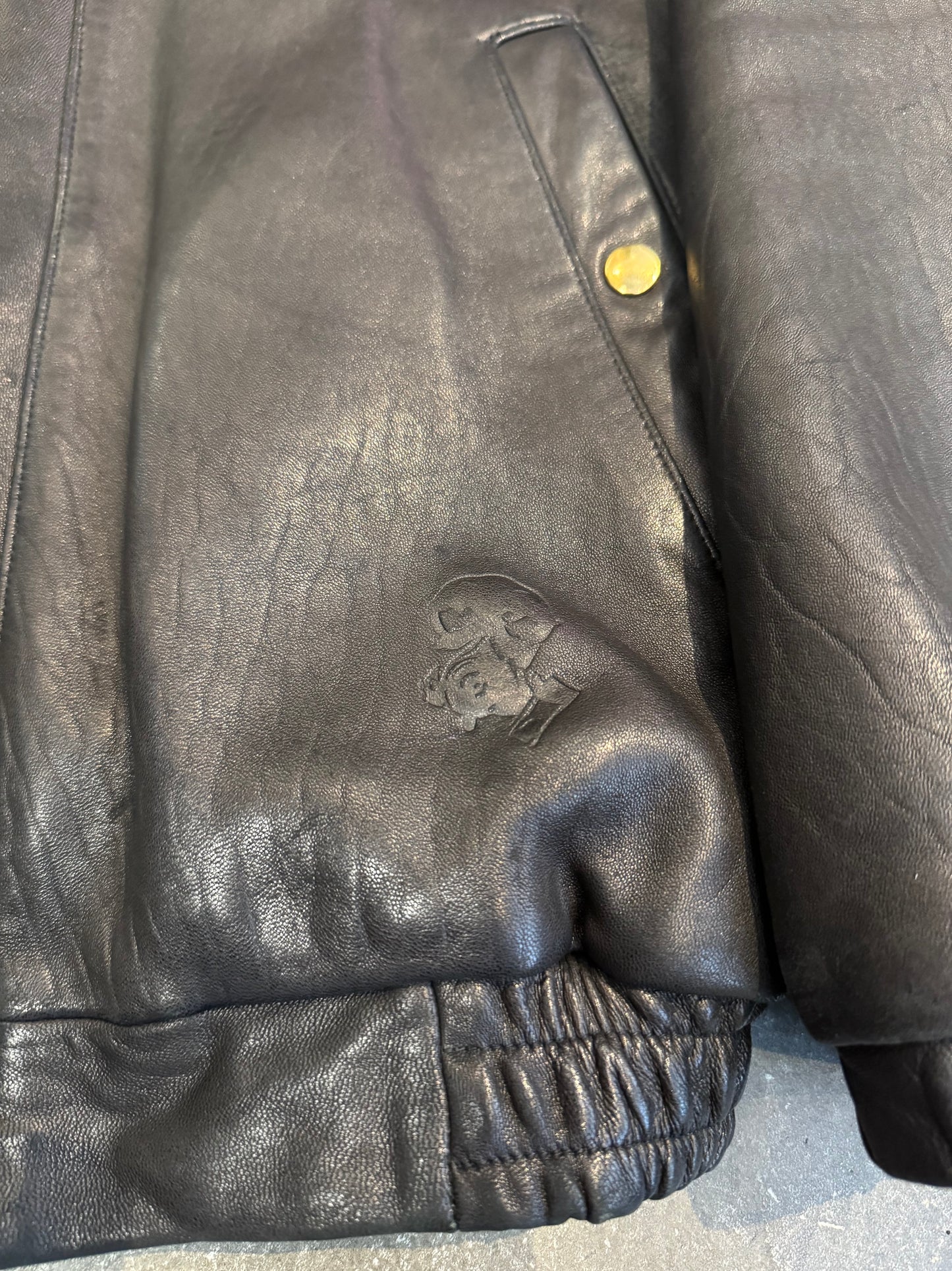 PHENOMENON Black Sheep Leather Long Sleeve Shirt Size M