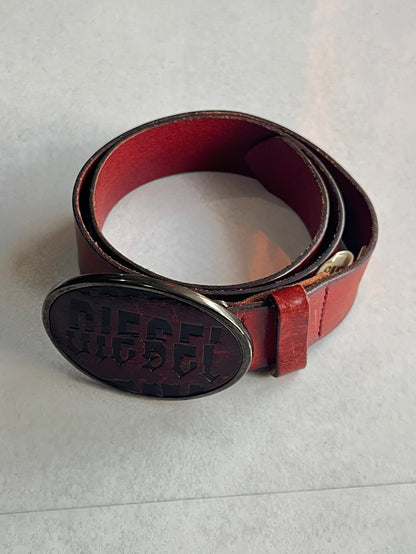 Diesel Red Logo Belt