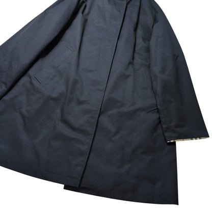 BURBERRY LONDON Black Burberry Check Balmacaan Coat