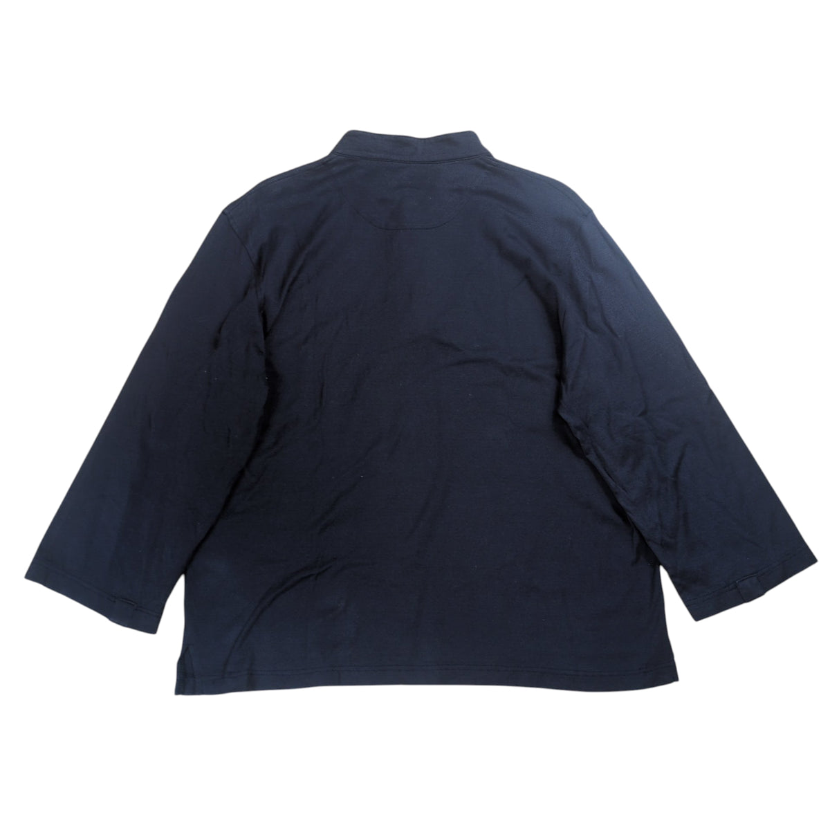 Loewe Logo Embroidered Cotton Henley Shirt Blue Size M