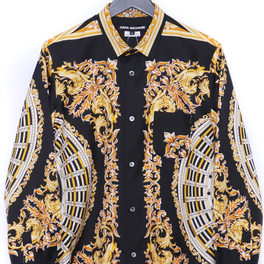 JUNYA WATANABE 25SS Black Baroque Print Long Sleeve Shirt Size L