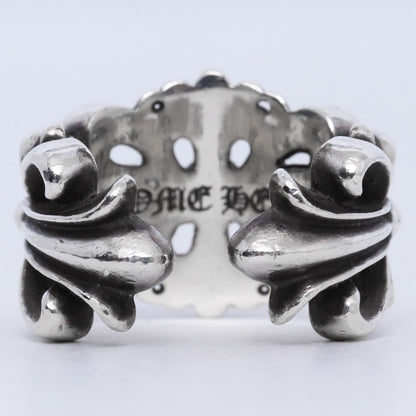CHROME HEARTS Double Floral Cross Ring Silver Size ONE SIZE