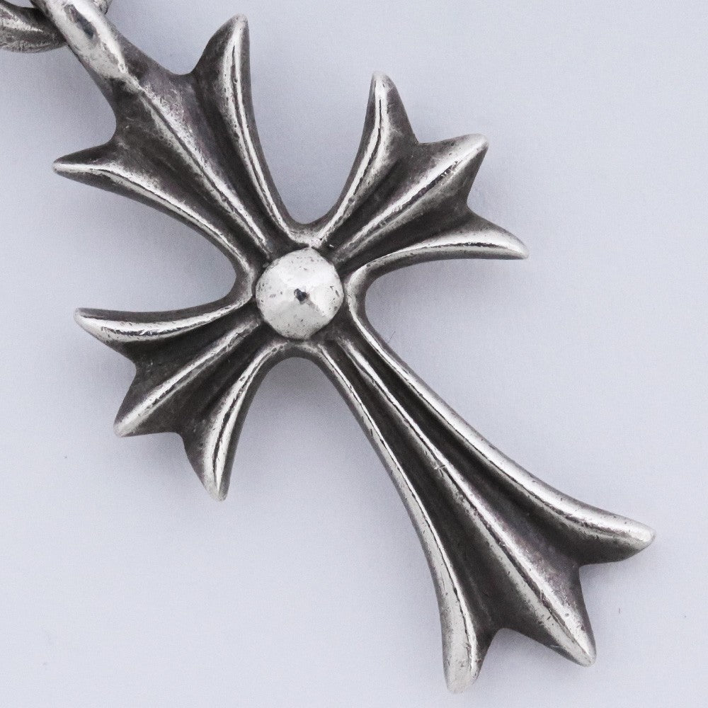 CHROME HEARTS 1 Ball Tiny CH Cross Pendant Silver Size F