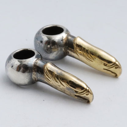 TARO WASHIMI Eagle Head Gold Silver Beads 2PC Size F
