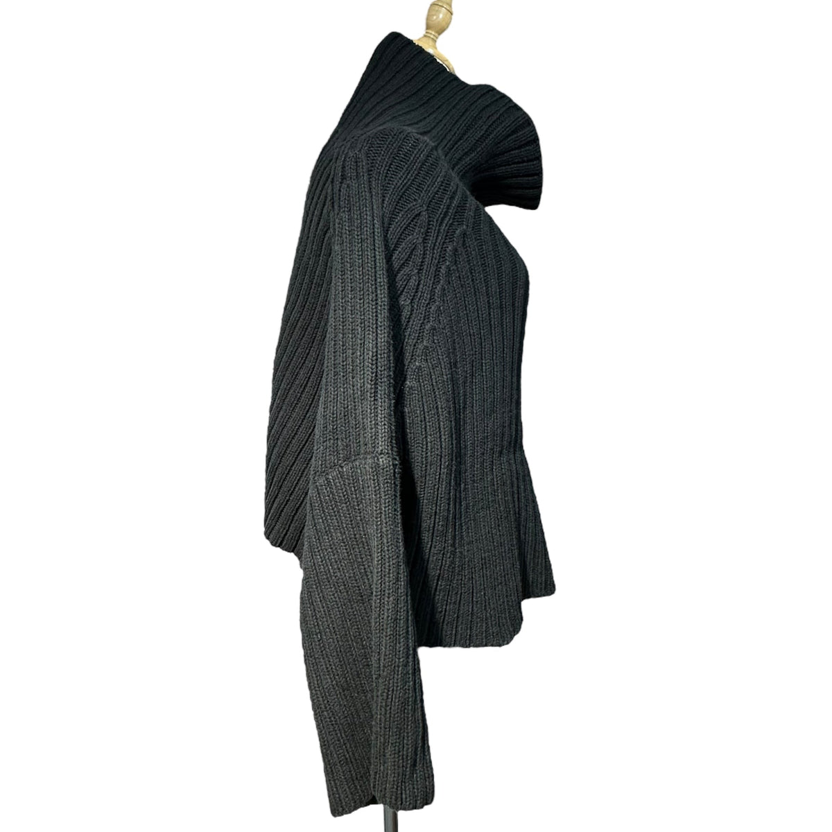 Y's Short Thick Ribbed Cotton Turtleneck Sweater Size 3