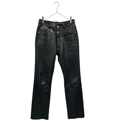 KADOYA Leather Biker Pants Black Size W30