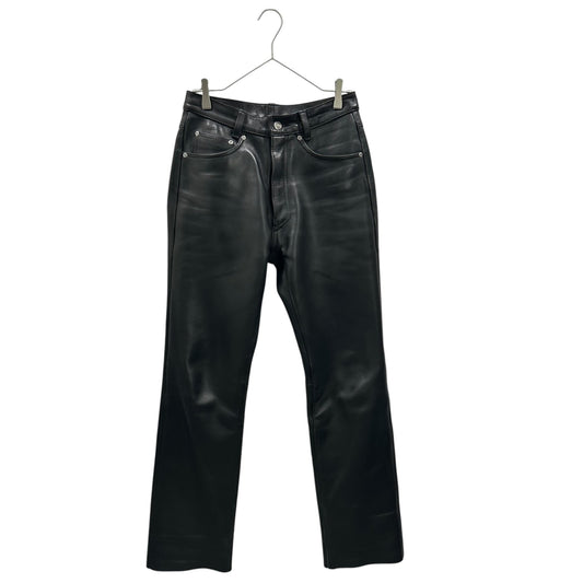 KADOYA Leather Biker Pants Black Size W30