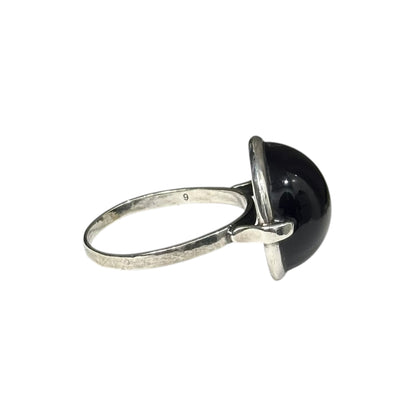 BOTTEGA VENETA Silver Blue Stone Cabochon Ring Size JP 27