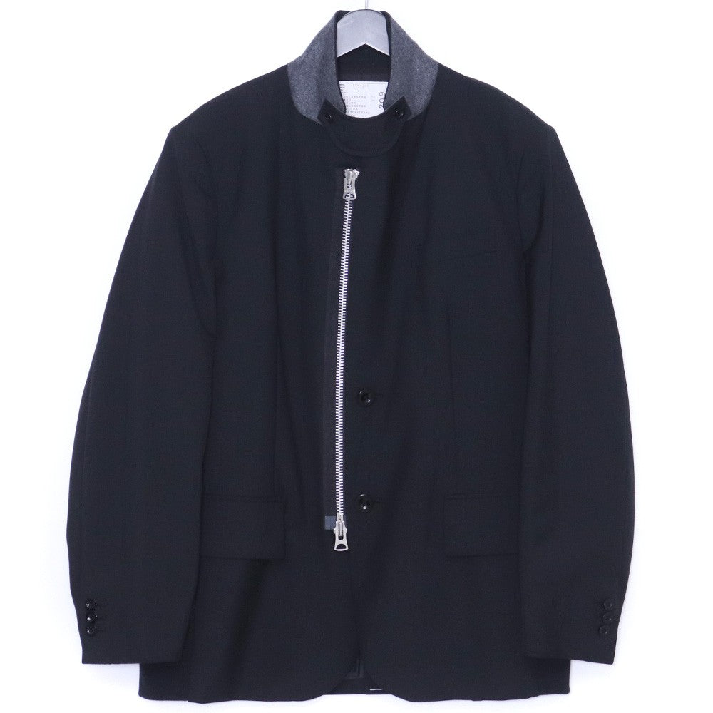 SACAI 24AW Suiting High Neck Jacket Black Size 2