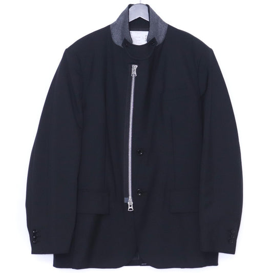 SACAI 24AW Suiting High Neck Jacket Black Size 2