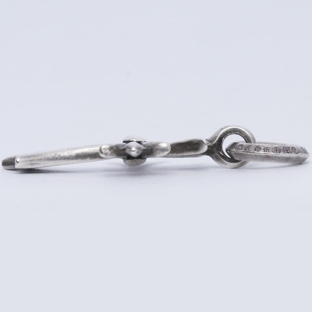 CHROME HEARTS Tiny CH Cross Necklace Charm Silver Size F
