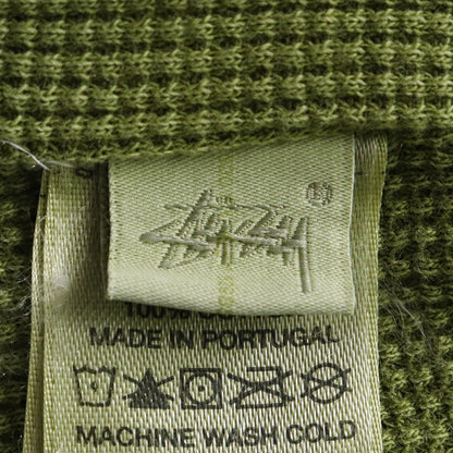 STUSSY Waffle Lined Full Zip Hoodie Green Size L