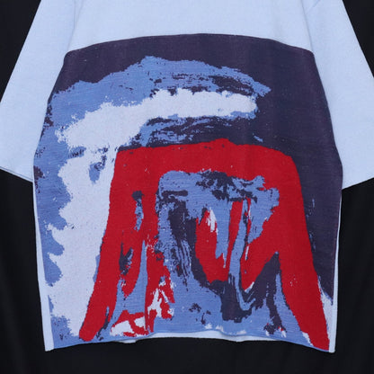 ALMOSTBLACK 24SS Fuji Jacquard Knit Blue Size 2