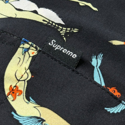 SUPREME 18SS Alphabet Silk Short Sleeve Black Multi Shirt Size S