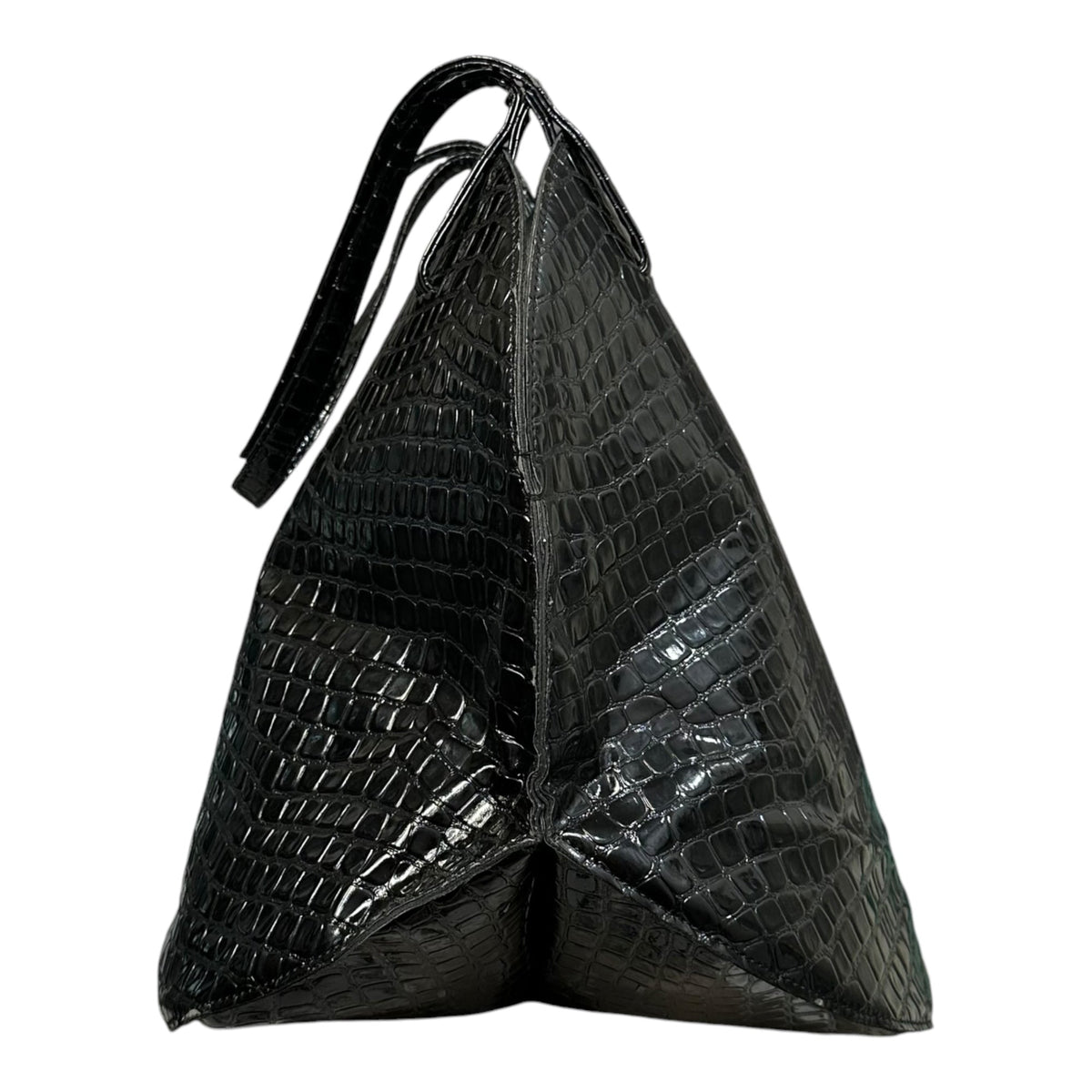 Comme des Garcons JUNYA WATANABE Croco-Embossed Circle Tote