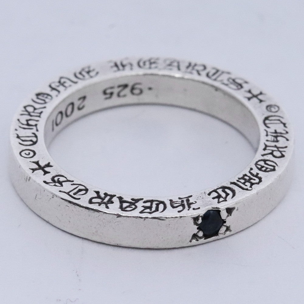 CHROME HEARTS 3mm Spacer Plain Sapphire Silver Ring Size ONE SIZE