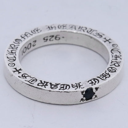 CHROME HEARTS 3mm Spacer Plain Sapphire Silver Ring Size ONE SIZE