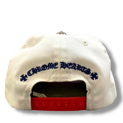 Chrome Hearts CH 5-Panel Baseball Cap White Red Size OS