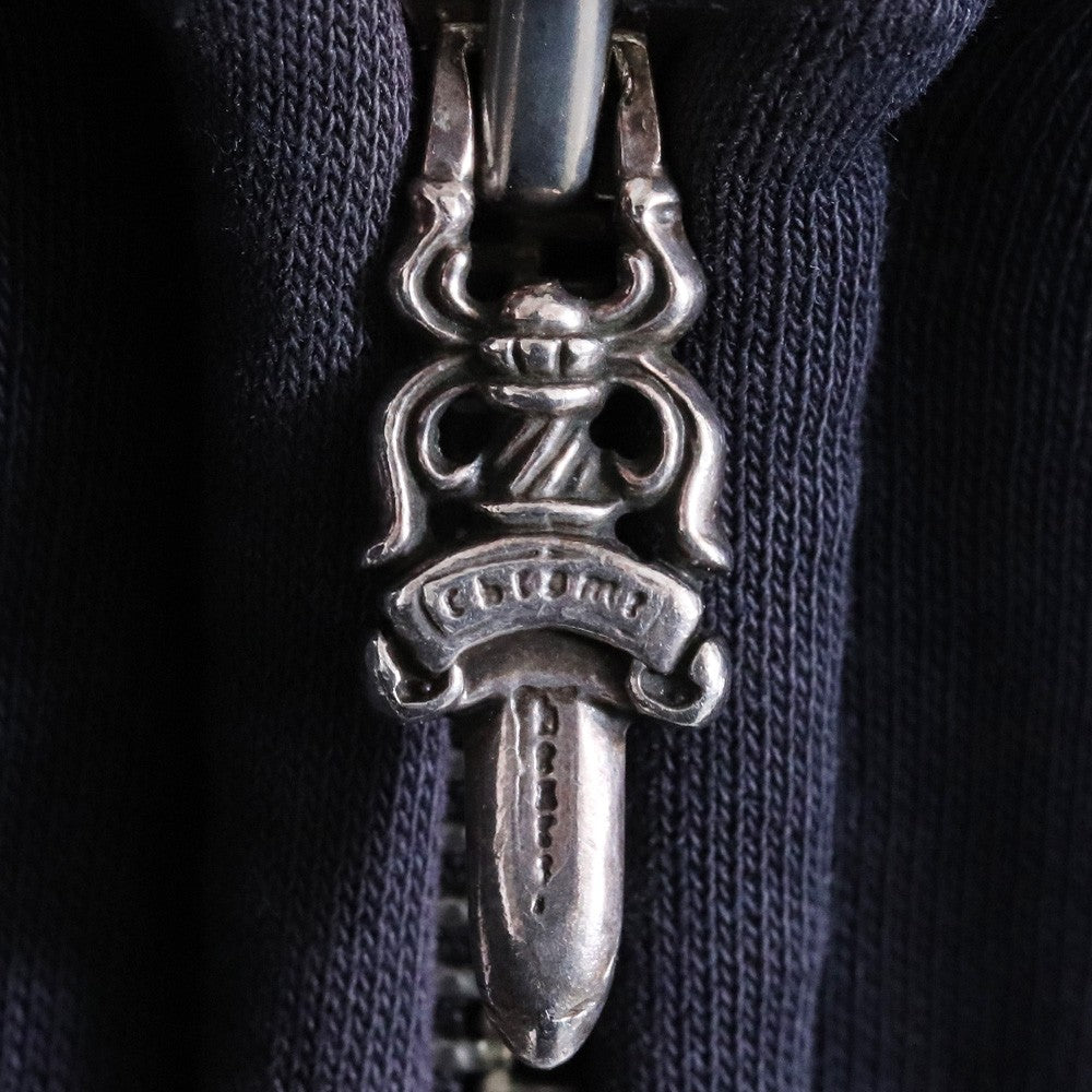 CHROME HEARTS OLD SWTSHRT HD ZIP Dagger Hoodie Navy Size S